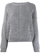 Alberta Ferretti Cable Knit Sweater - Grey