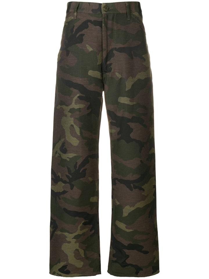Junya Watanabe Man Camouflage Print Straight Trousers - Green