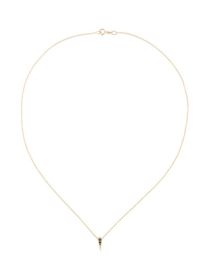 Lizzie Mandler Fine Jewelry 18kt Gold And Black Diamond 'single Kite' Necklace, Metallic