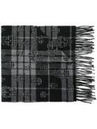 Alexander Mcqueen Tartan Skull Scarf, Men's, Grey, Cashmere/lambs Wool