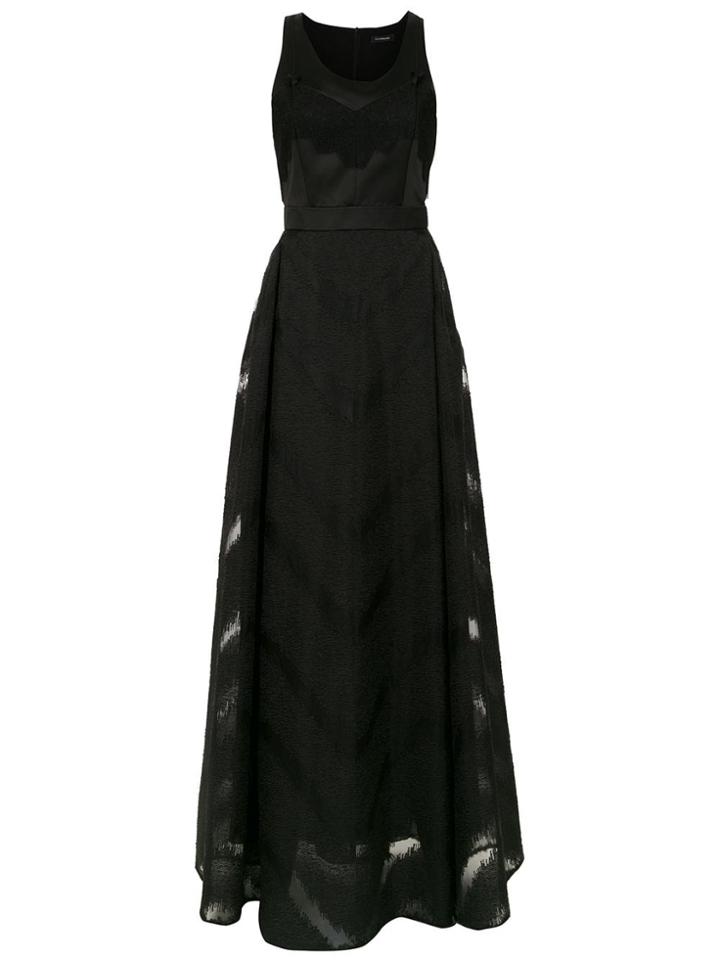 À La Garçonne Long Organza Dress - Black