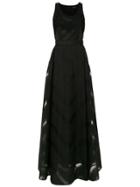 À La Garçonne Long Organza Dress - Black