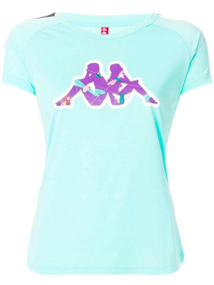Kappa Shoulder Stripe Printed T-shirt - Green