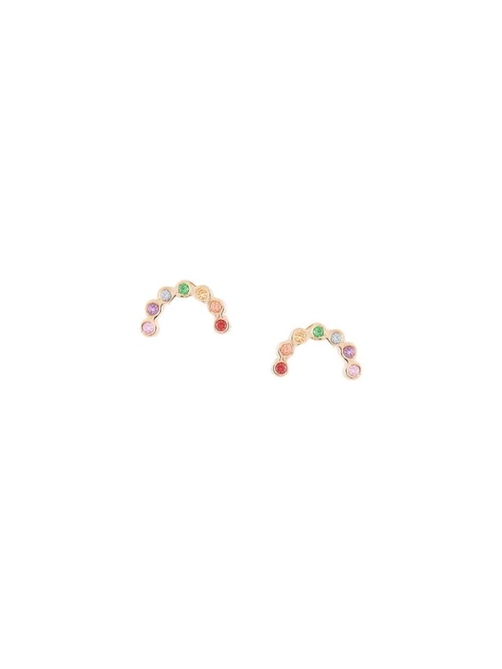 Zoë Chicco Rainbow Arc Earrings - Gold