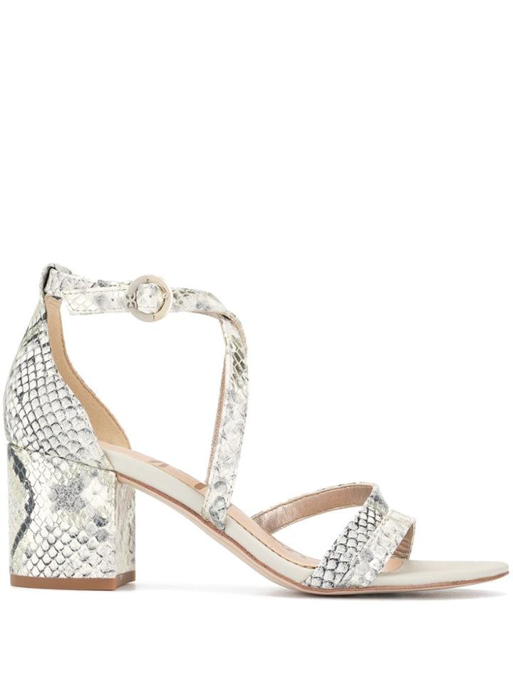 Sam Edelman Stacie Block Heel Sandals - Silver