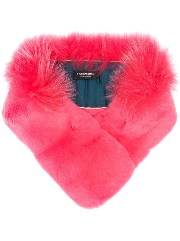 Yves Salomon Accessories Rex Scarf - Pink & Purple