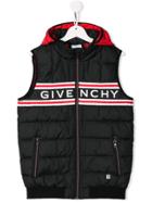 Givenchy Kids Logo Hooded Gilet Jacket - Black