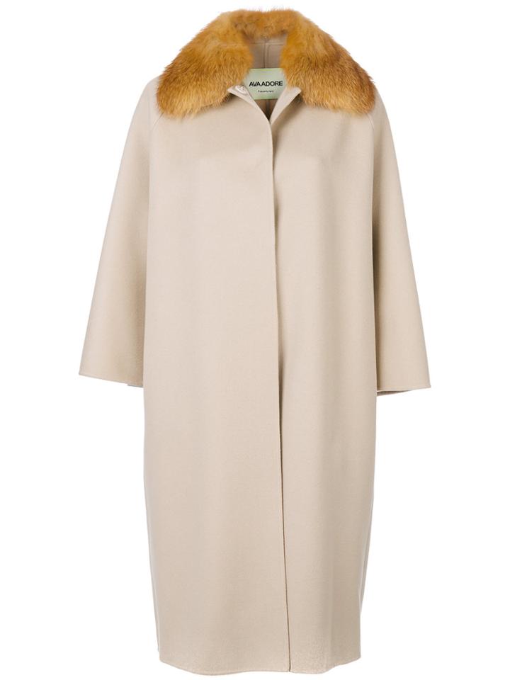 Ava Adore Single Breasted Coat - Nude & Neutrals