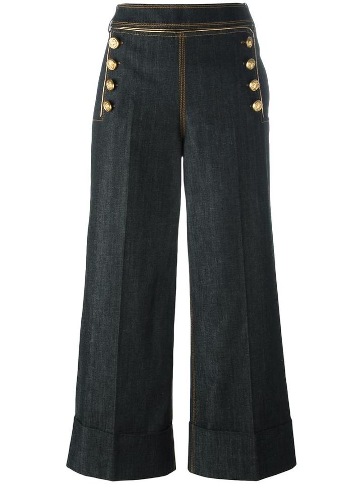 Tommy Hilfiger Straight Cropped Trousers, Women's, Size: 10, Black, Cotton/spandex/elastane