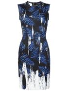 Yigal Azrouel Abstract Print Dress, Women's, Size: 2, Blue, Polyester/spandex/elastane