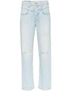 Re/done '90s Distressed Straight-leg Jeans - Blue