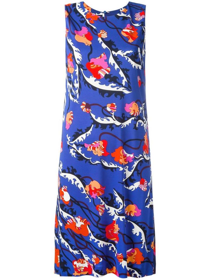 Emilio Pucci Floral Print Dress, Women's, Size: 46, Pink/purple, Viscose/silk