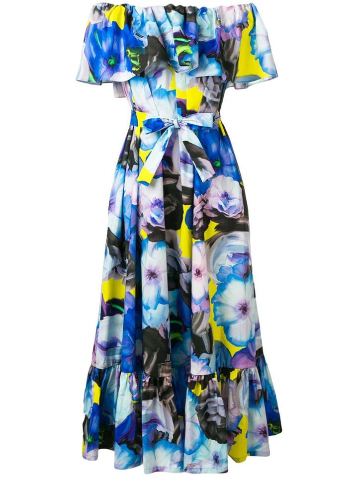 Msgm Off-the-shoulder Dress - Blue