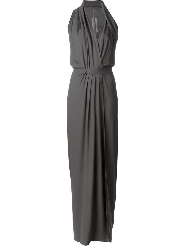 Rick Owens Draped Evening Dress, Women's, Size: 40, Grey, Viscose/acetate