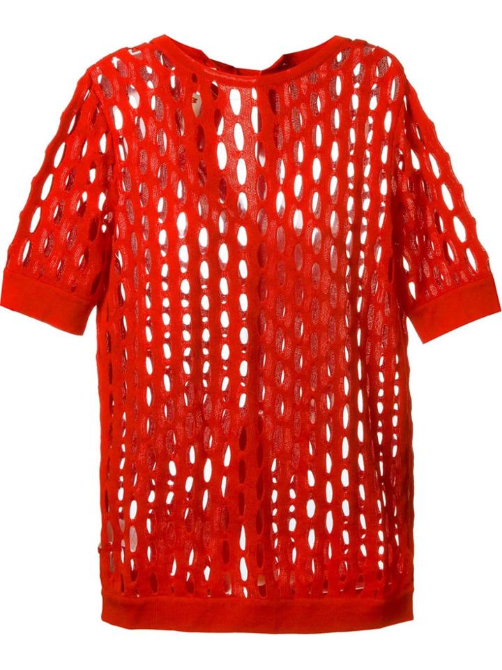 Marni Perforated Knit Top - Red