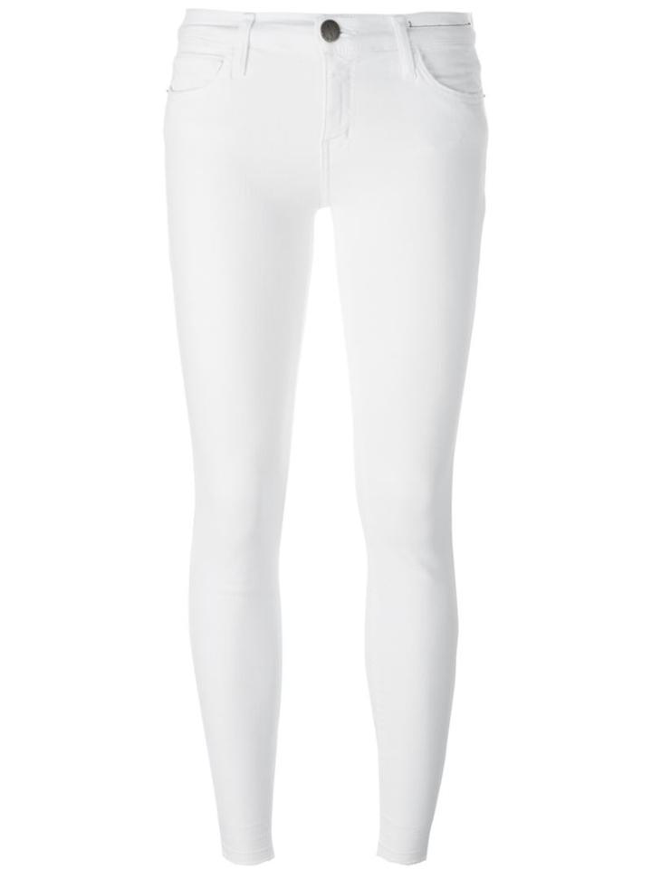 Current/elliott Cropped Skinny Jeans, Women's, Size: 24, White, Cotton/polyester/spandex/elastane