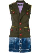 Dsquared2 Contrast Button-down Shirt Dress - Green