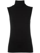 Majestic Filatures Roll Neck Tank Top, Women's, Size: 4, Black, Spandex/elastane/viscose