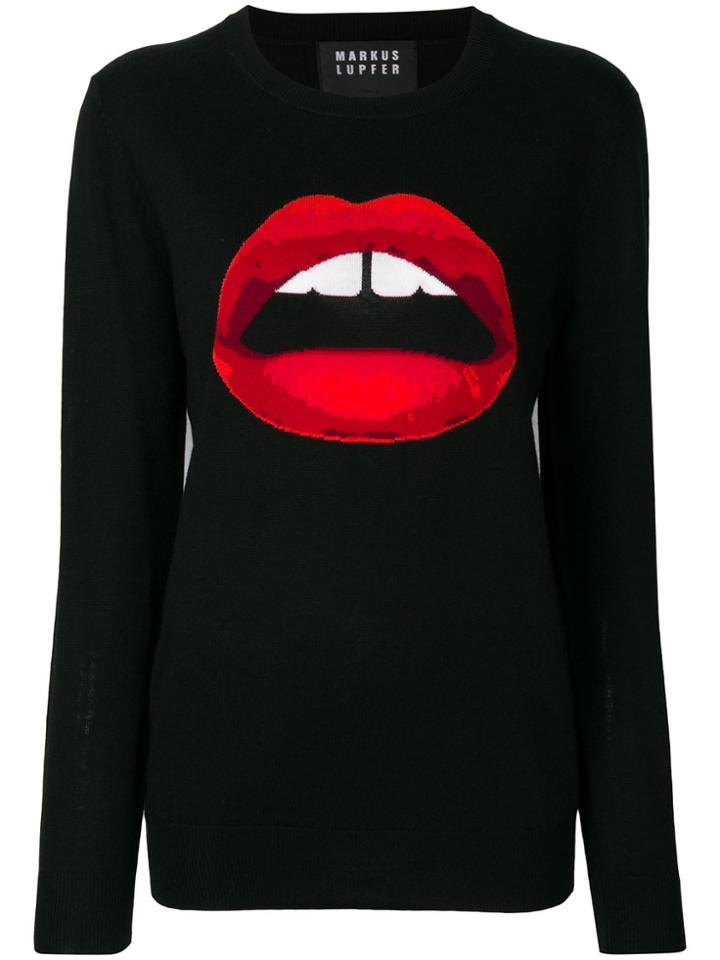 Markus Lupfer Lips Intarsia Sweater - Black