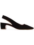 By Far Danielle 45 Sling Back Suede Pumps - Black