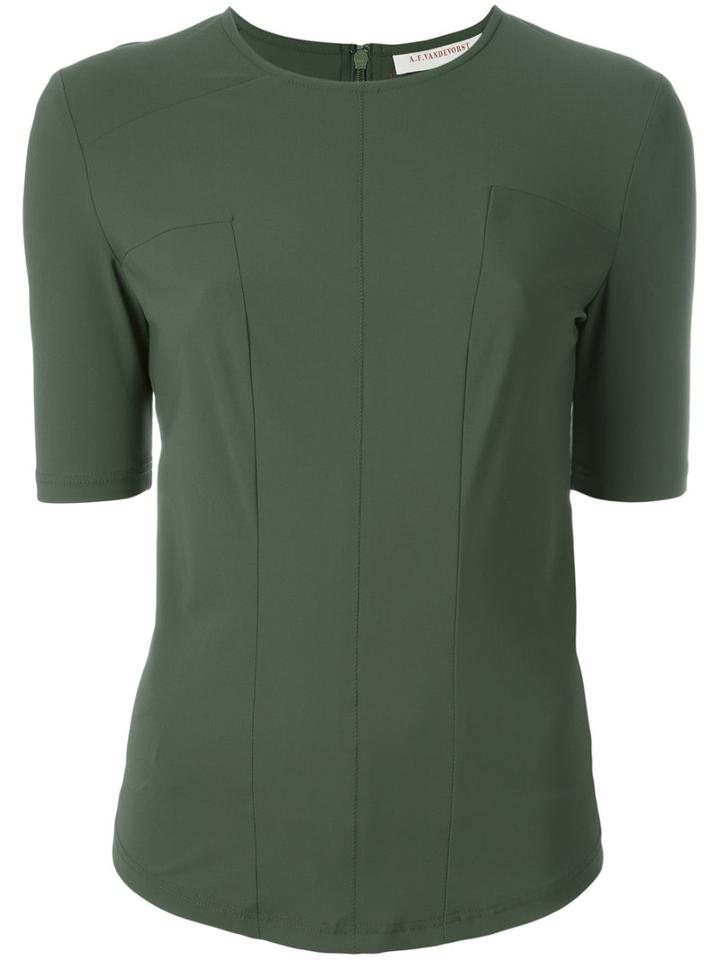 A.f.vandevorst Fitted T-shirt, Women's, Size: 40, Green, Polyamide/spandex/elastane