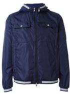 Moncler Hooded Jacket, Men's, Size: 2, Blue, Polyamide
