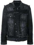 Miharayasuhiro Misplaced Denim Jacket, Men's, Size: 48, Black, Cotton