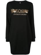 Moschino Leopard Bear Sweatshirt Dress - Black