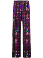 Odeeh Floral Print Trousers - Purple