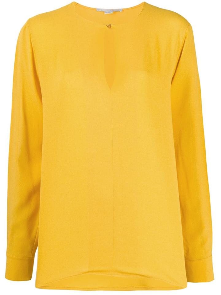 Stella Mccartney Split-sleeve Keyhole Blouse - Yellow