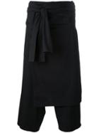 Drop Crotch Shorts - Men - Cotton/wool - 4, Black, Cotton/wool, Yohji Yamamoto