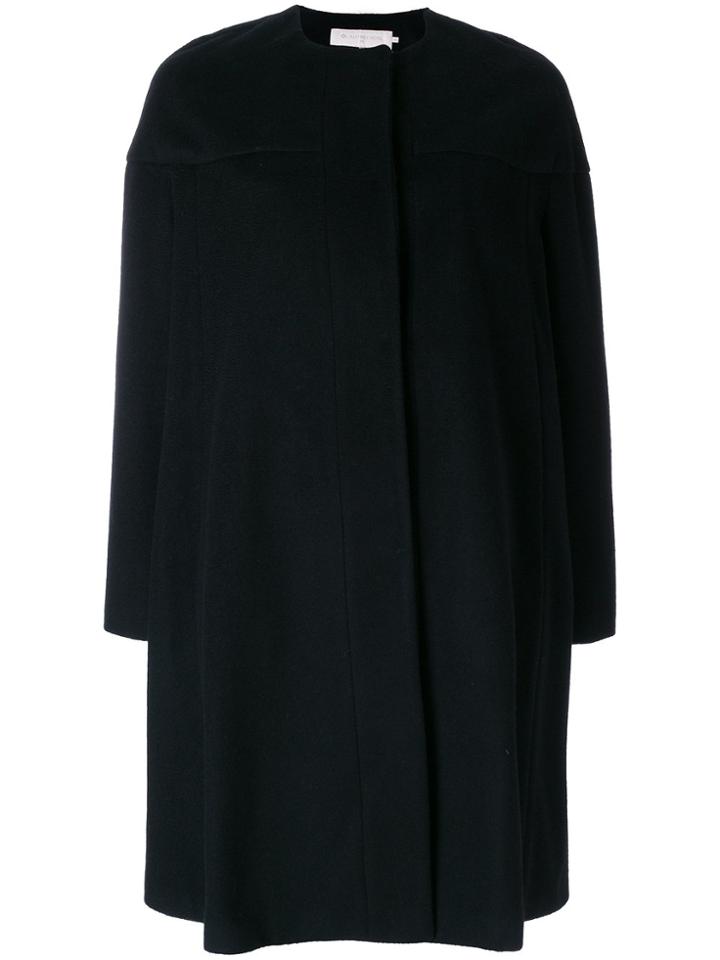 L'autre Chose Collarless Buttoned Coat - Black