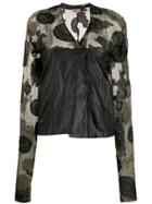 Romeo Gigli Pre-owned 1990s Abstract Print Sheer Panels Blouse - Green