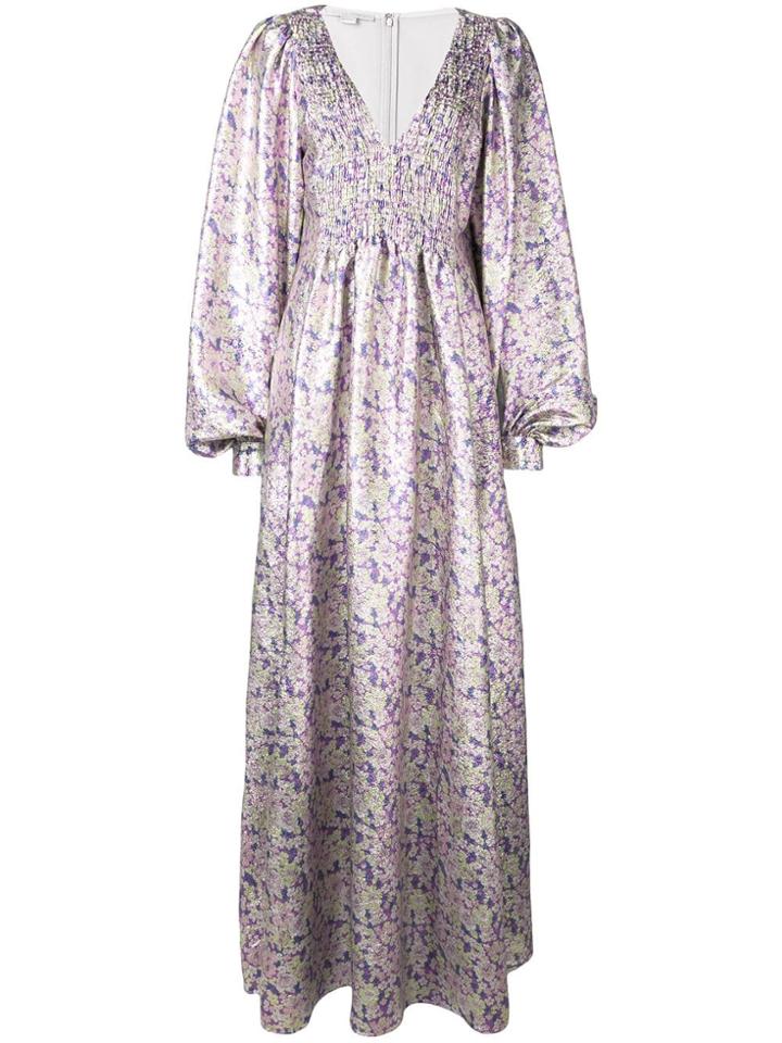 Stella Mccartney Floral Print Evening Dress - Purple