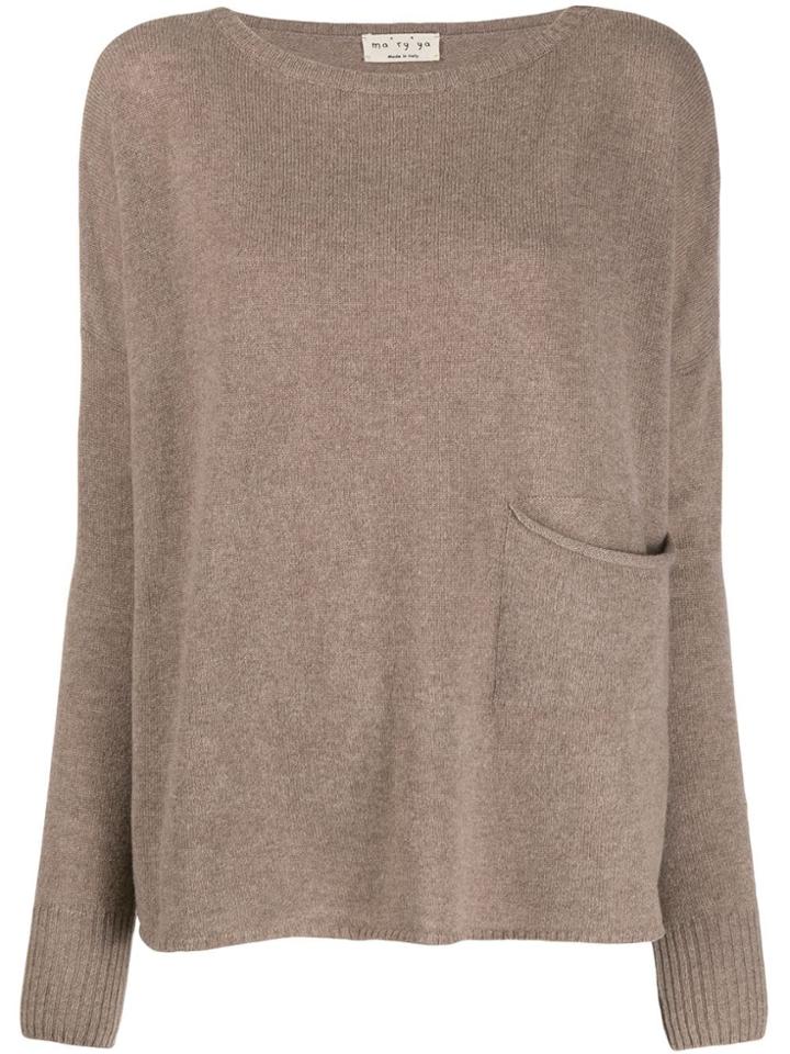 Ma'ry'ya Front Pocket Sweater - Brown