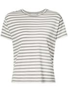 Vince - Striped T-shirt - Women - Cotton - Xs, Grey, Cotton