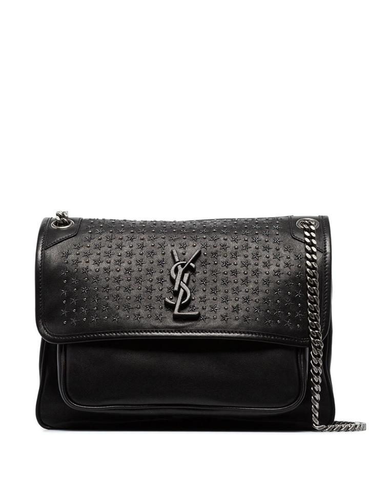 Saint Laurent Niki Medium Stud Embellished Leather Shoulder Bag -