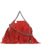 Stella Mccartney Tiny 'falabella' Fringed Tote, Women's, Red, Artificial Leather/metal (other)
