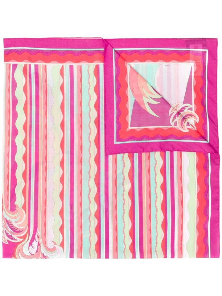 Emilio Pucci Wavy Striped Scarf - Pink