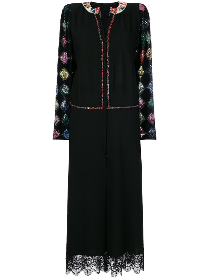 A.n.g.e.l.o. Vintage Cult Bead Embroidered Midi Dress - Black