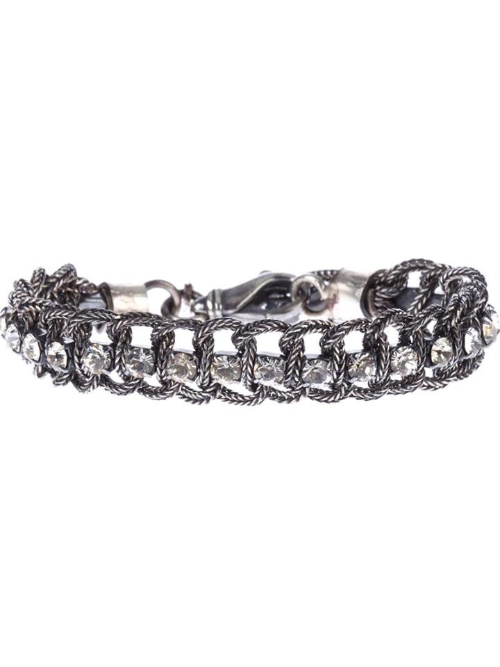 Emanuele Bicocchi Gem Bracelet, Women's, Metallic, Silver/glass Fiber