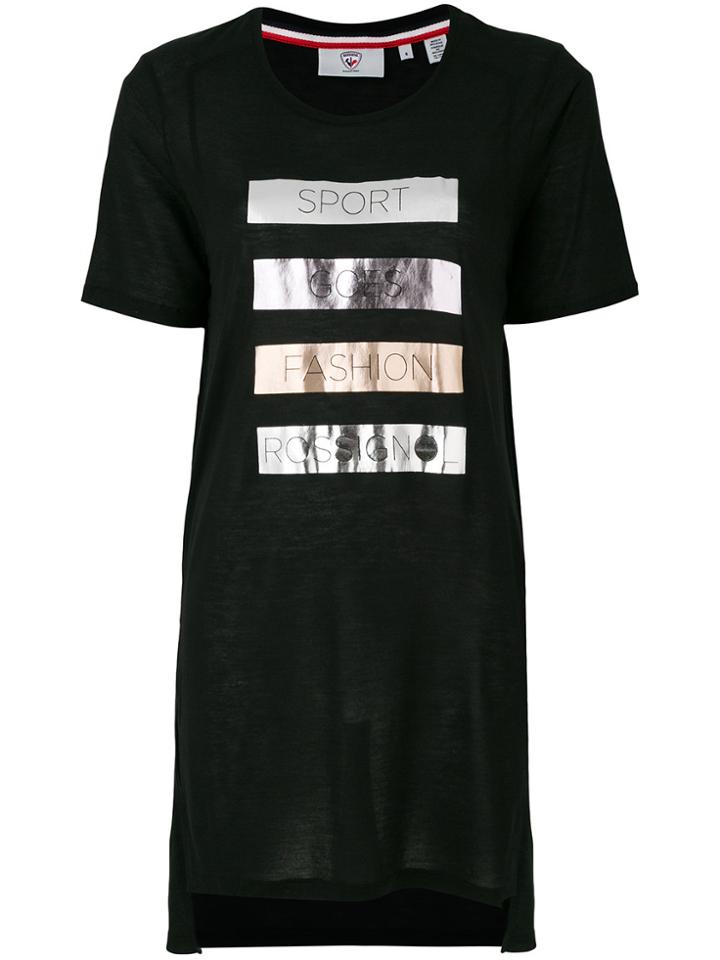 Rossignol W Laminated Stripe T-shirt - Black