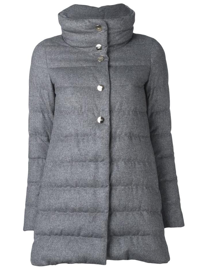 Herno Padded Coat, Women's, Size: 42, Grey, Silk/cashmere/polyamide/feather Down