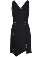 Mugler Metallic Loop Detail Dress - Black