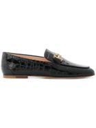 Tod's Crocodile Print Mocassins - Black