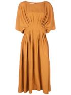 Co Pleated Waist Dress - Orange