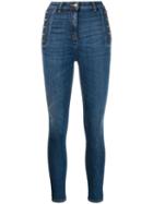 Elisabetta Franchi Side Button Skinny Jeans - Blue