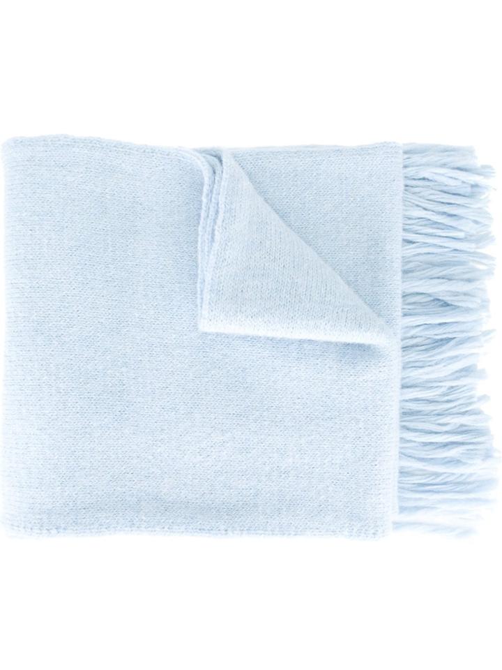 Ami Alexandre Mattiussi Fringed Scarf - Blue