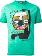 Dsquared2 'free Your Mind' Print T-shirt, Men's, Size: Xxl, Green, Cotton