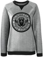 Balmain Logo Medallion Sweatshirt - Silver